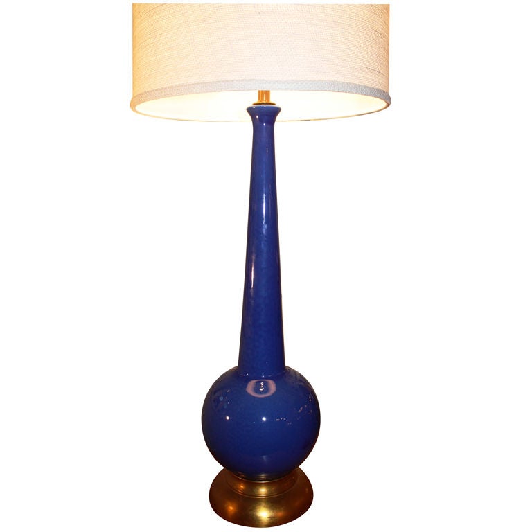 Deep-Blue Glazed Table Lamp