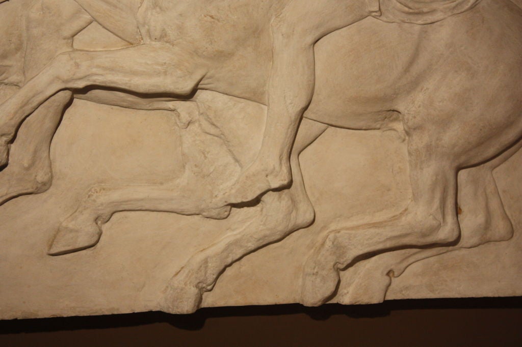 Mid-20th Century Large Classical Greek Bas Relief In Plaster