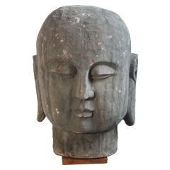 Giant  Wooden  Buddha Head