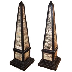 Pair Of 19th Century Obelisks in Tortoiseshell