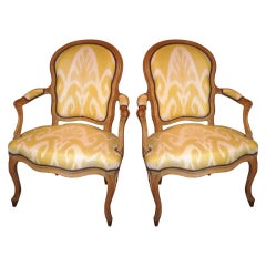 Pair Of Louis XV Period Fauteuil Cabriolet