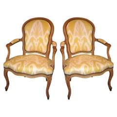 Antique Pair Of Louis XV Period Fauteuil Cabriolet