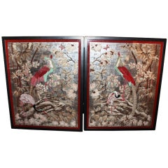 Large and Unusual Pair Of Eglomise Paintings, Art Deco