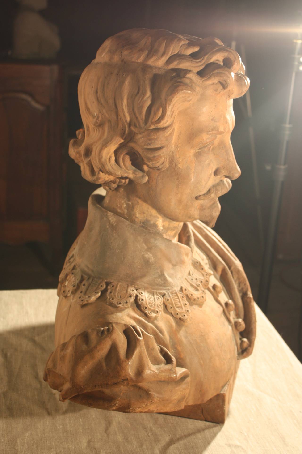 Life-Size Terracotta Bust of Paulus Pontius, 19th Century 1