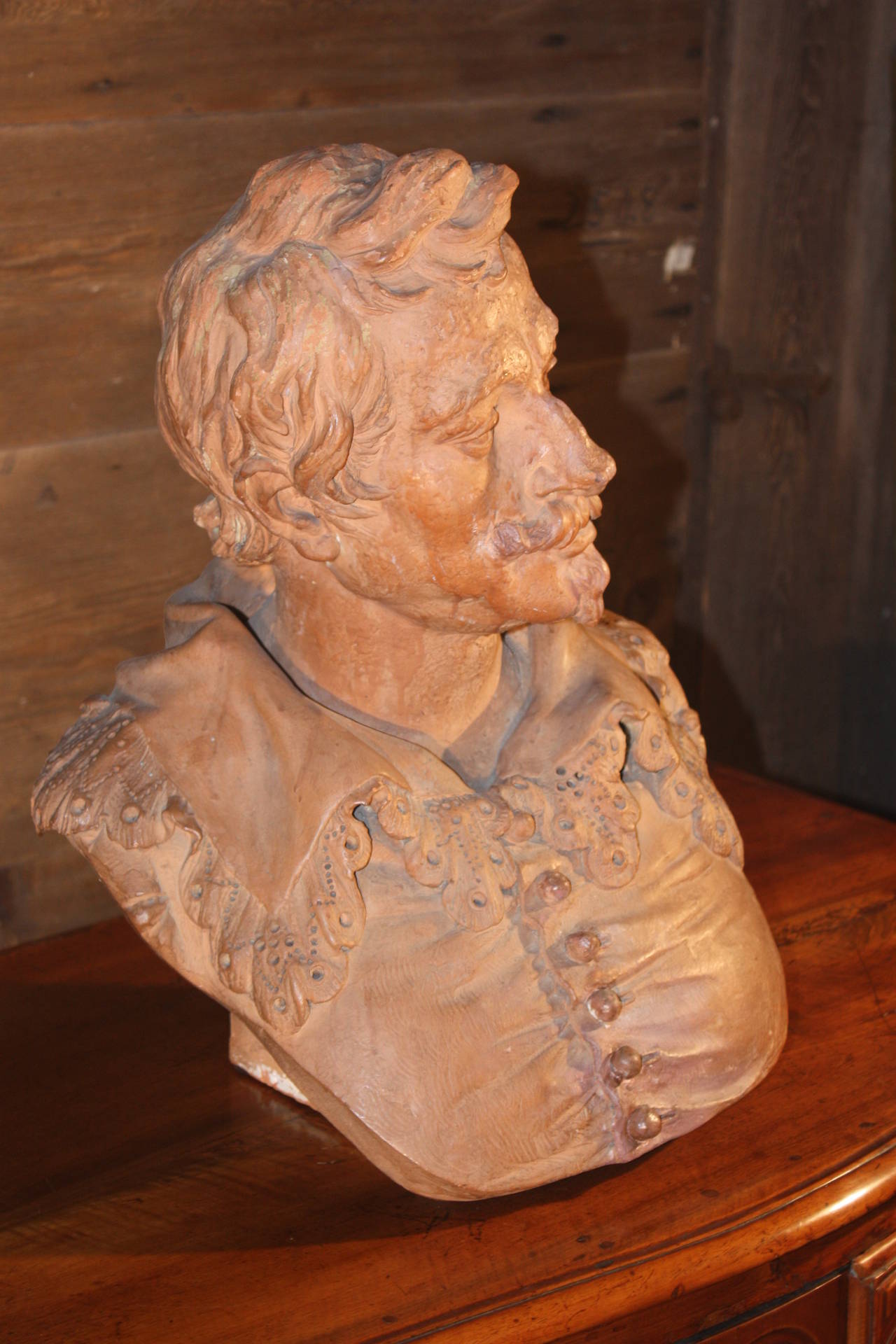 French 19th Century Lifesize Terracotta Bust of Van Dyck