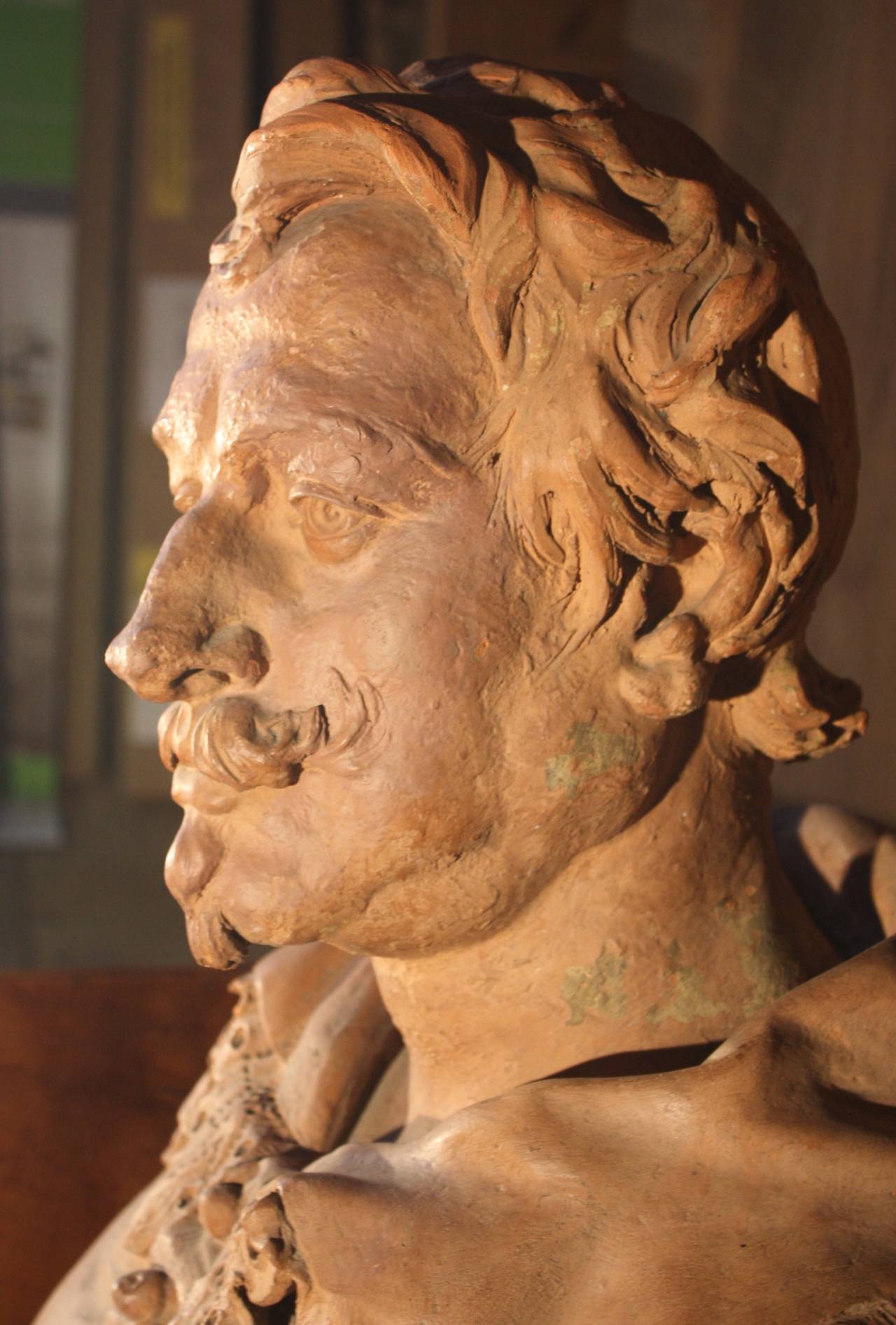 19th Century Lifesize Terracotta Bust of Van Dyck 1