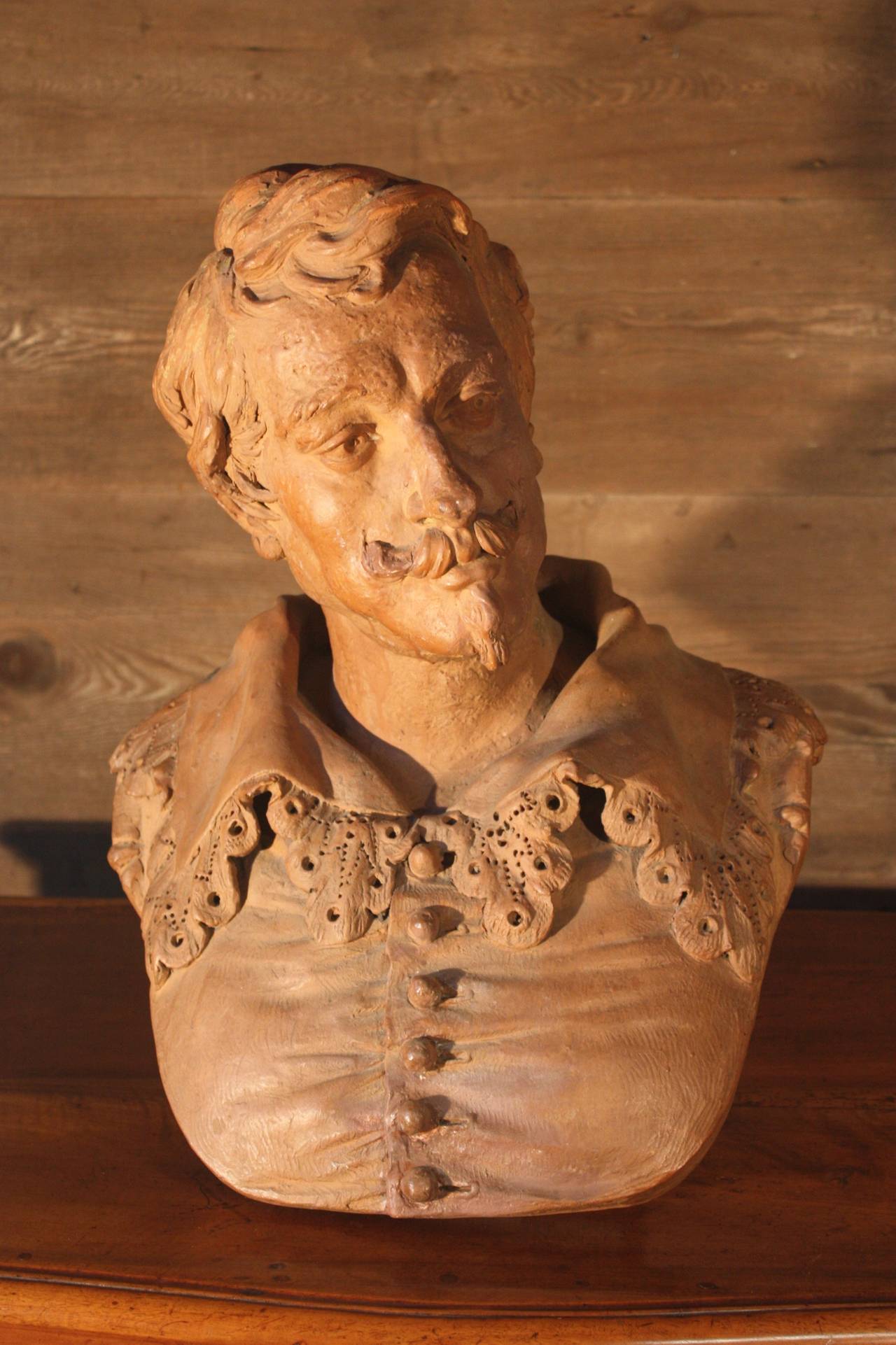 19th Century Lifesize Terracotta Bust of Van Dyck 2