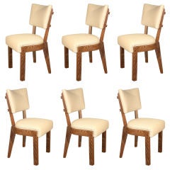 Rare Set Of  6 Dining Chairs By Charles Dudouyt
