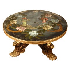 A Chinoiserie Style Eglomise Circular Cocktail Table