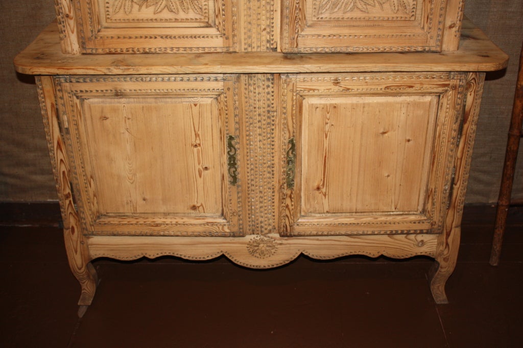 French 18th Century Normandy Pine Buffet a Deux Corps