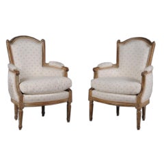 Pair Of Louis XVI Period Bergere Chairs