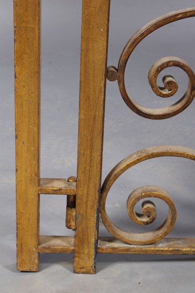 French Pair of Art-Deco Style Gilt-Iron Garden Gates