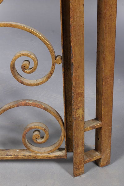 Pair of Art-Deco Style Gilt-Iron Garden Gates In Excellent Condition In Doylestown, PA