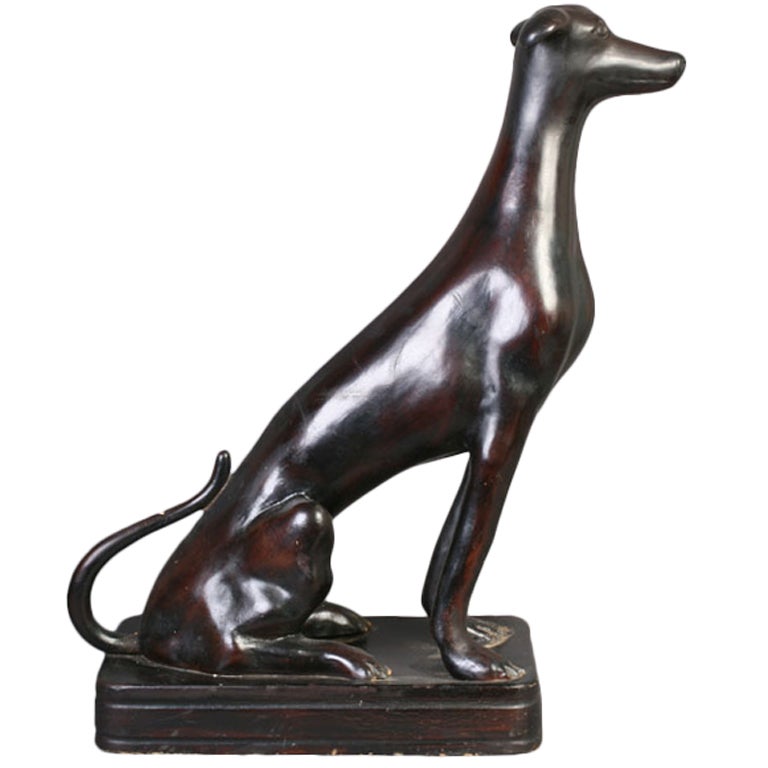 An Unusual Lincrusta Statue Of A Dog