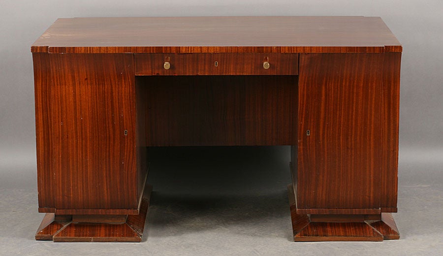 French Art Deco Mahogany Desk