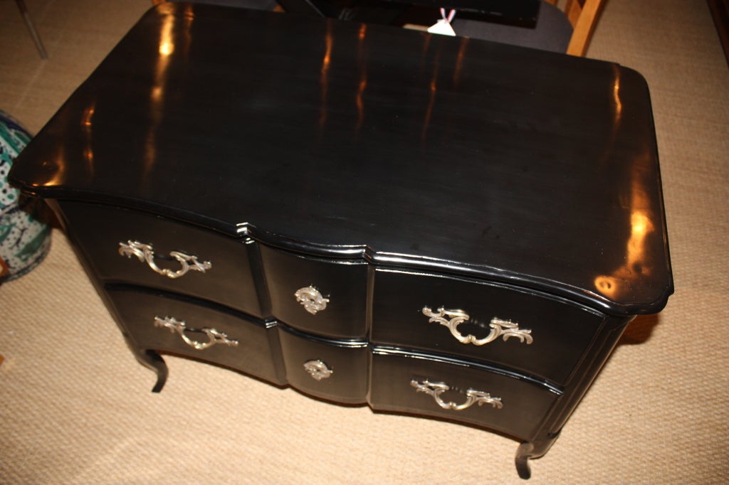 18th Century and Earlier 18th Century French Louis XV Black Lacquer Commode