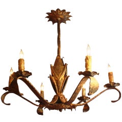 French Forties Gilt-Iron Chandelier