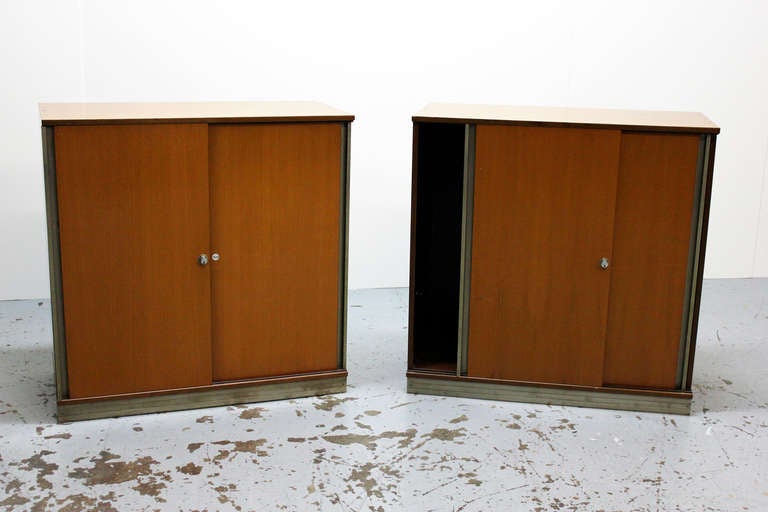Ico Parisi
Pair of cabinets, c. 1960

Manufactured by MIM, Italy. One cabinet with manufacturer’s roundel  ‘MiM/roma’.