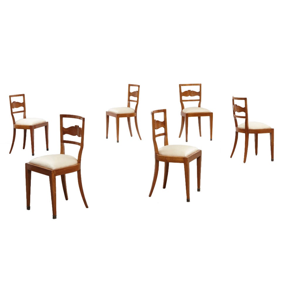 Set of Six Dining Chairs by Gio Ponti For Sale