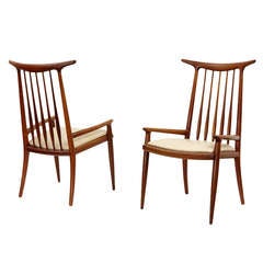 Pair of spindle-back armchairs by Sam Maloof