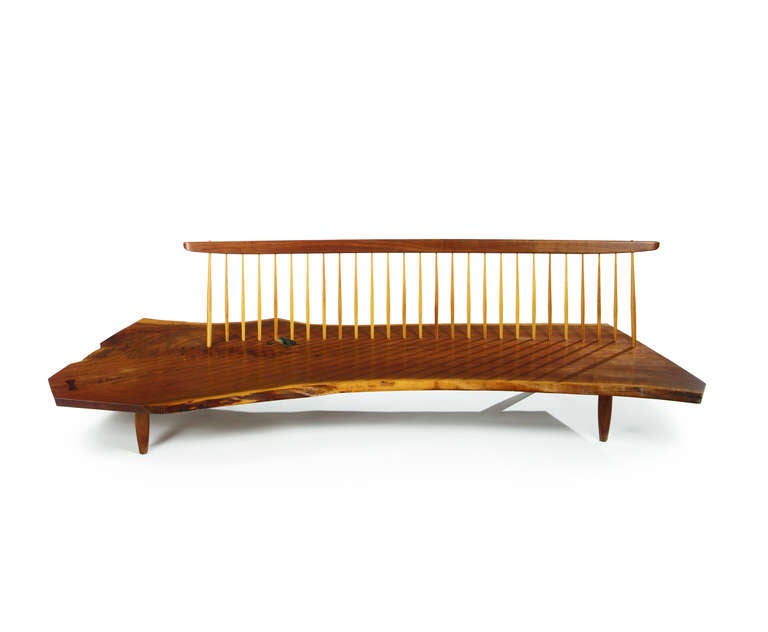 Mid-Century Modern Banc Conoid de l'hôtel Rockefeller de George Nakashima