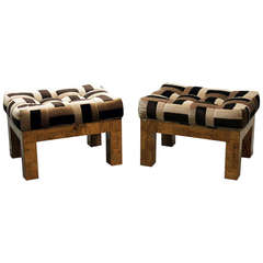 Pair of "Cityscape" stools by Paul Evans