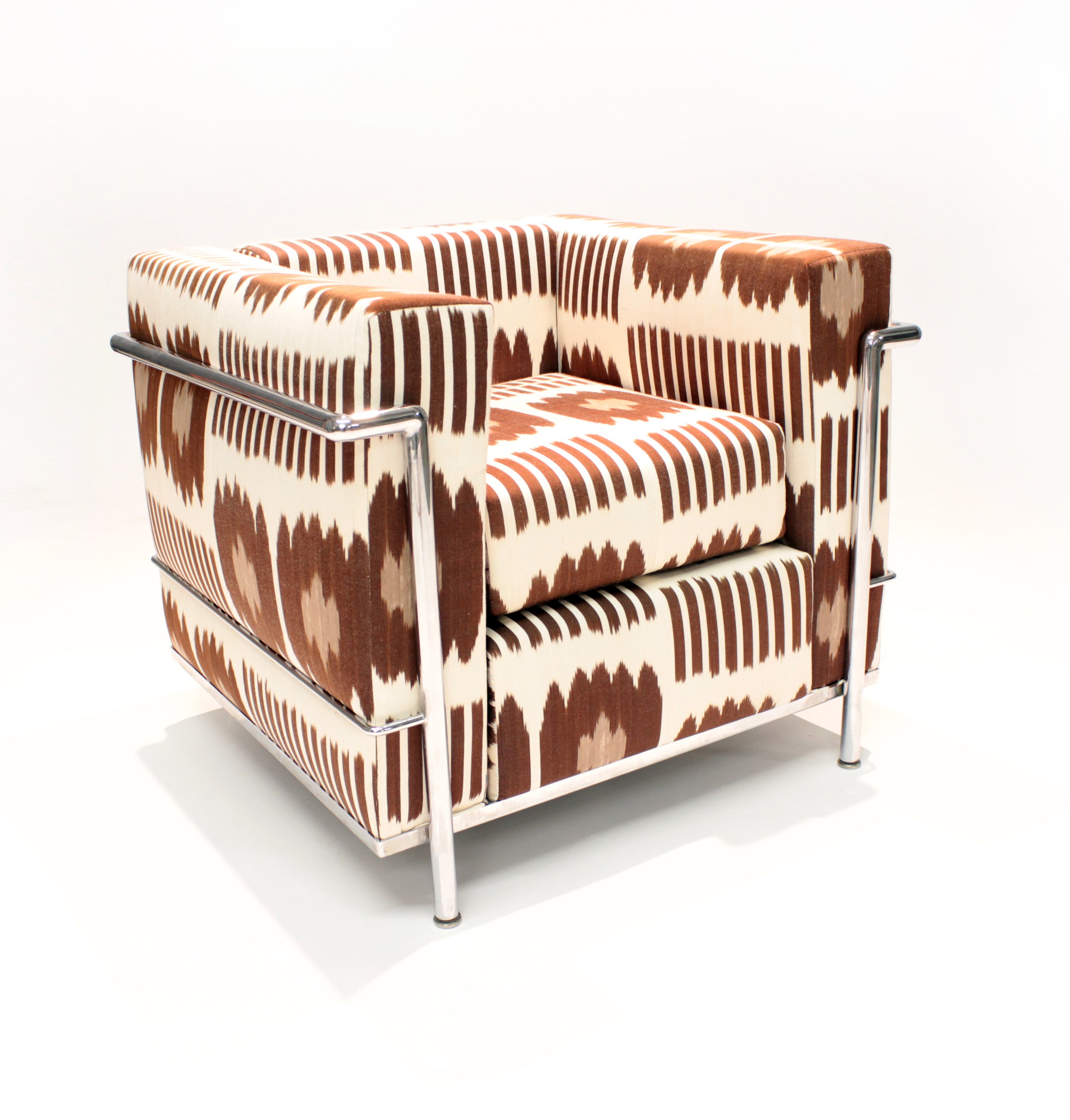 Le Corbusier LC2 Armchair reupholstered by Madeline Weinrib in Brown Collins fab