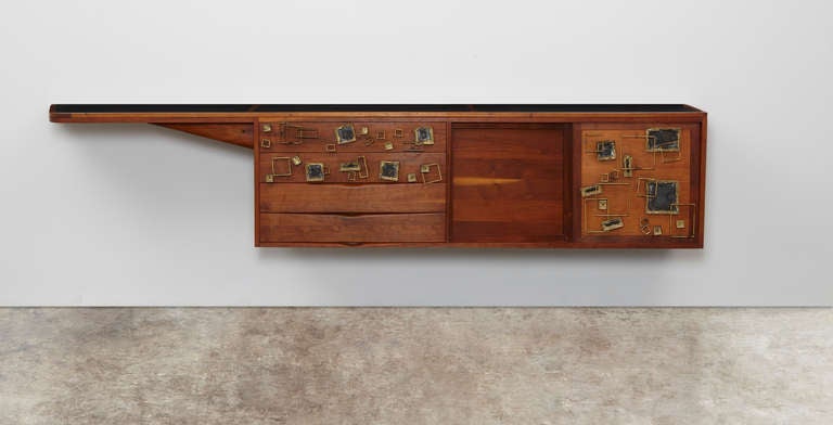 American Early Wall-Mounted Cabinet by Phillip Lloyd Powell and Paul Evans For Sale
