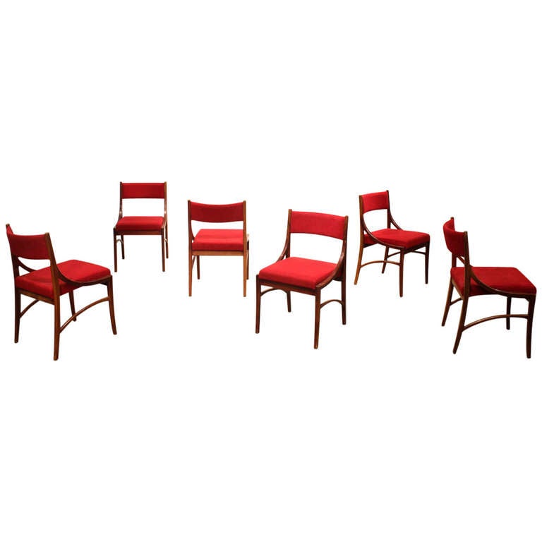 Set of six Ico Parisi chairs For Sale
