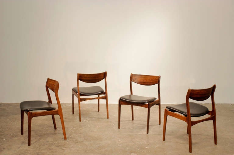 Set of four mid-century Danish chairs.

