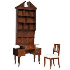 Rare and important secretaire and chair, by Gio Ponti, ca. 1930