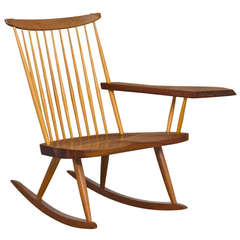 Rocking Chair with Freeform Arm by George Nakashima