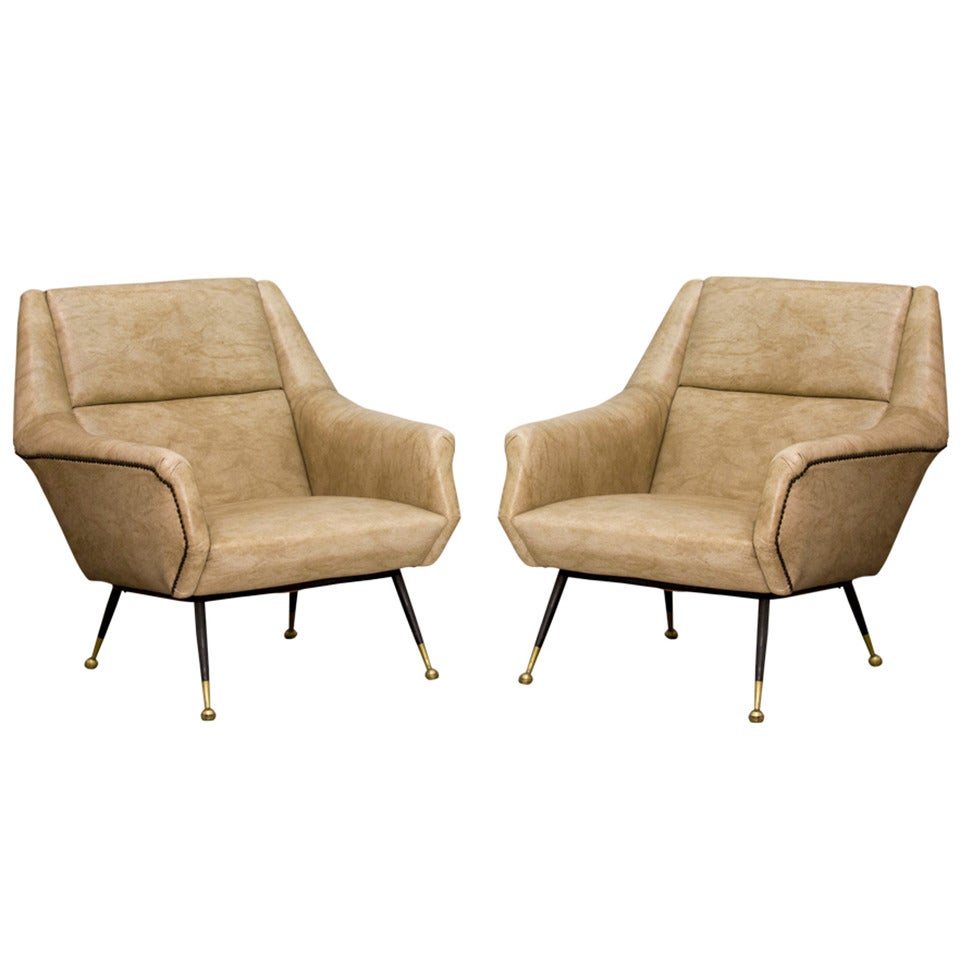 Pair of Armchairs by Gio Ponti For Sale