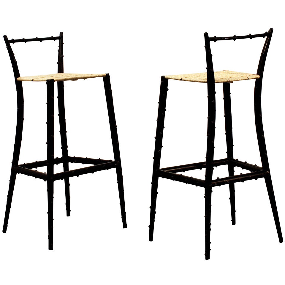 Rare Pair of Stools by Piero Fornasetti, circa 1960 For Sale
