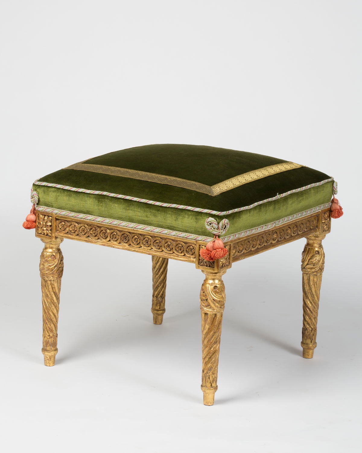 Louis XVI Giltwood Stool Attributed to Jacob