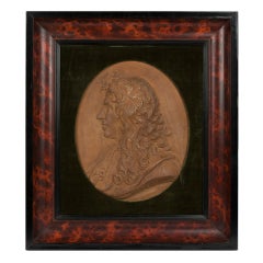 Continental Plaster Relief Oval Portrait of a Gentleman