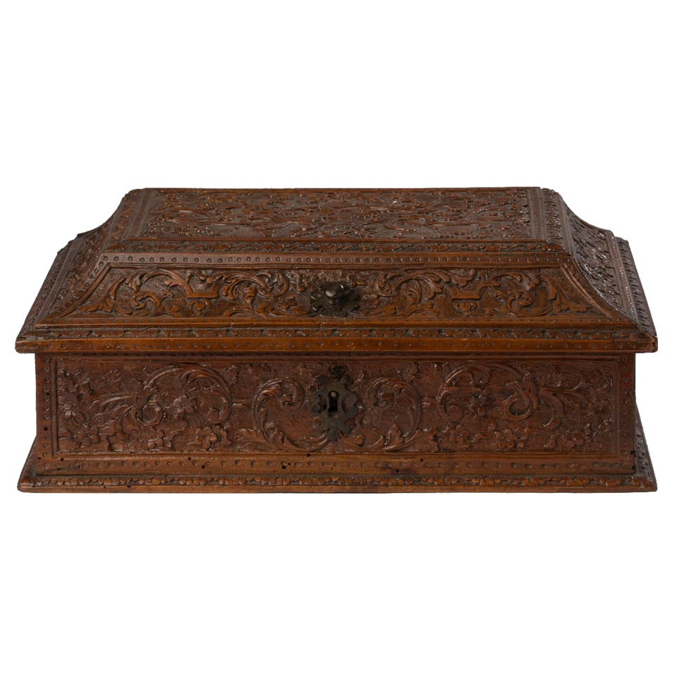 Louis XIV Fruitwood Casket, Attributed to César Bagard (1620-1707) For Sale