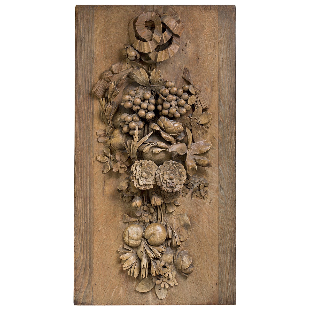 Limewood Still Life Panel in the Manner of Grinling Gibbons