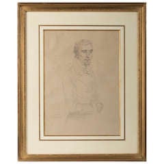 Drawing, Portrait of a Gentleman in the manner of Ingres, French School 7