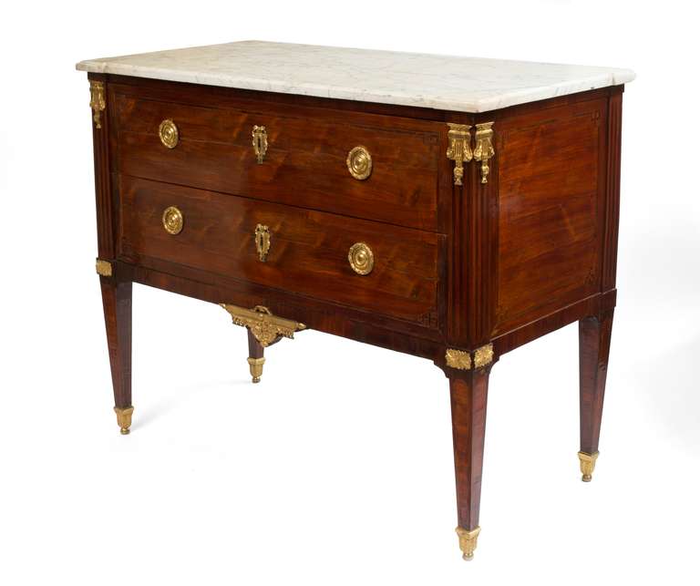 Louis XVI Ormolu-Mounted Mahogany Commode Stamped P. Garnier twice