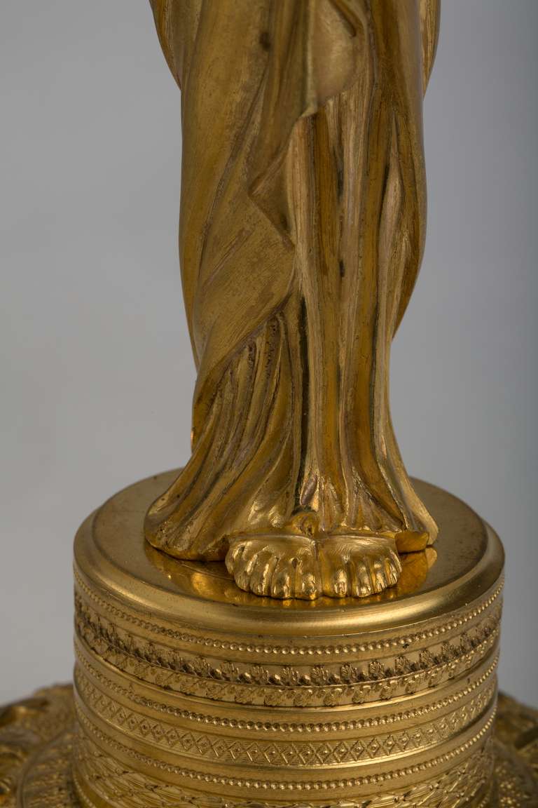 Empire Style Gilt Bronze Figural Candlestick 3