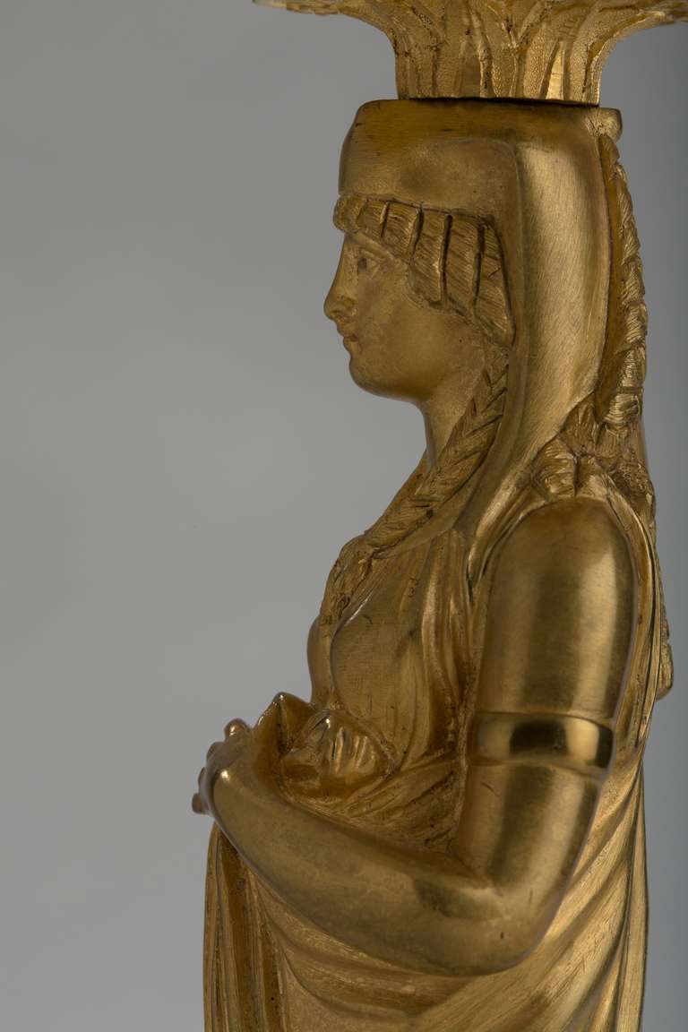 Empire Style Gilt Bronze Figural Candlestick 4