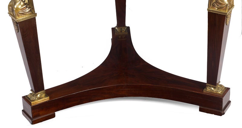 Empire Gilt Bronze Mounted Mahogany Center Table For Sale 2