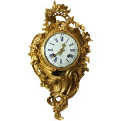 Antique Louis XV Gilt Bronze Cartel Clock