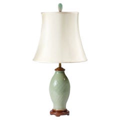 A Chinese Celadon Vase Mounted as a Lamp