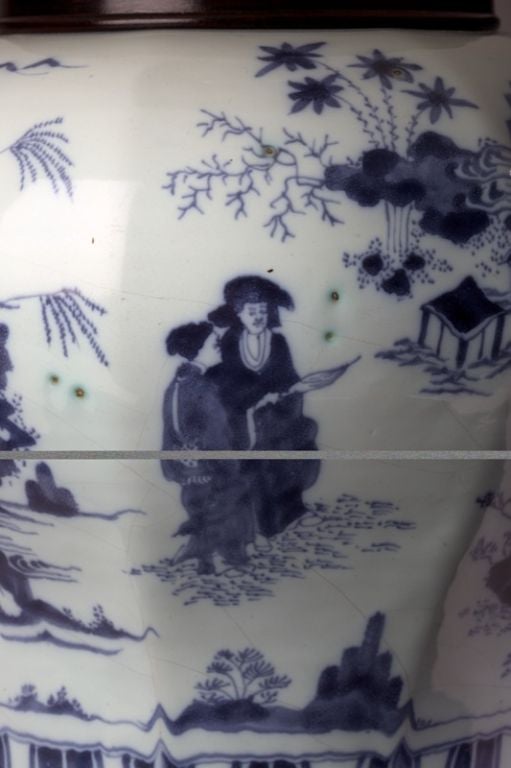 Dutch Delft Ceramic Vase Mounted as a Lamp