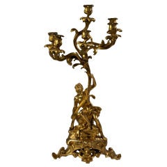 Louis XV Style Ormolu Figural Candelabrum