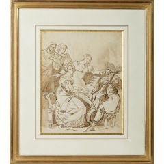 Large Drawing Attributed to Jean-Baptiste Mallet (French School)