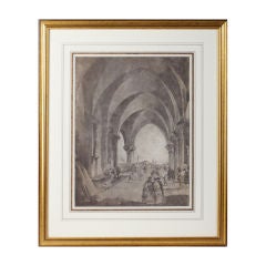 Large Drawing in the style of Guardi, Italian School 8