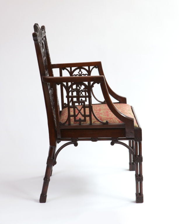 George III style Mahogany Chinese Chippendale Armchair